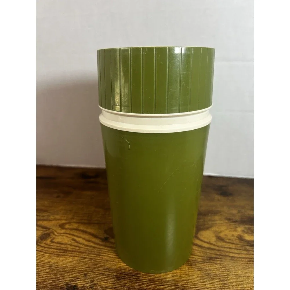 Vintage Thermos Vacuum Jar King Seeley Model 7202 Pint Avocado Green Retro USA